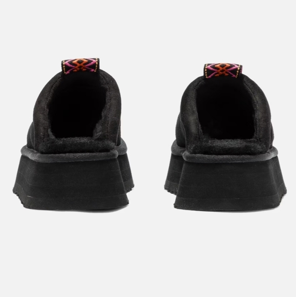 UGG Tazzle Shaded Clover Suede UGG plush-Braided Tassel Slip-on Mule Shoes - Picture 3 of 6